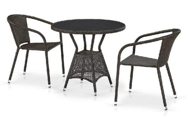 Комплект плетеной мебели AFINA из иск. ротанга T707ANS/Y137C-W53 Brown 2Pcs купить в Одинцово