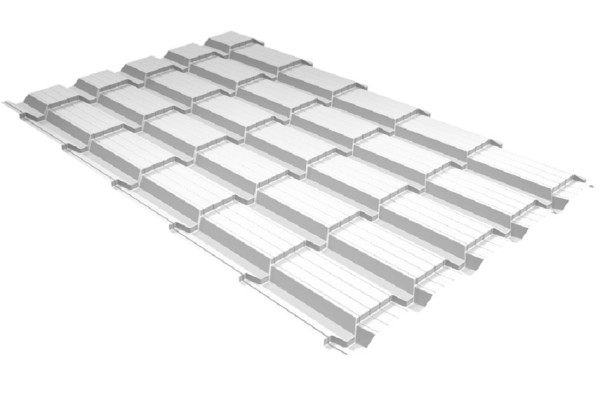 Металлочерепица GL квадро профи 0,5 Satin RAL 9003 сигнальный белый купить в Одинцово