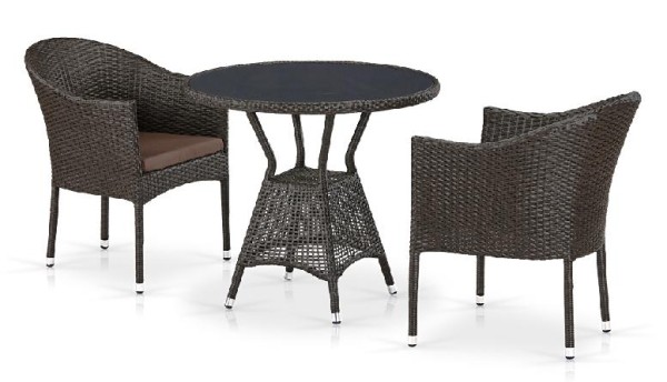 Комплект плетеной мебели AFINA из иск. ротанга T707ANS/Y350-W53 Brown 2Pcs купить в Одинцово