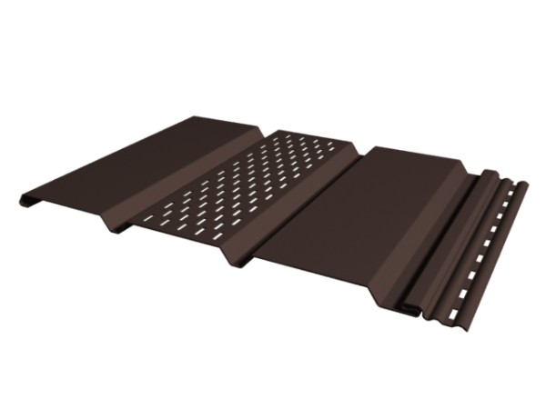 Софит к сайдингу ПЕРФОРАЦИЯ ПО ЦЕНТРУ TECOS ТЁМНЫЙ-КАШТАН купить в Одинцово