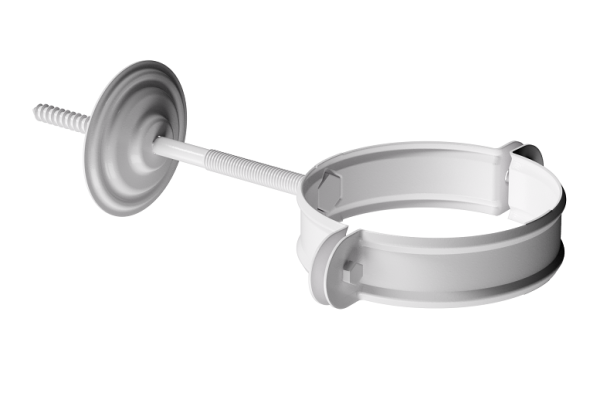 Хомут трубы D90 Döcke STAL PREMIUM Пломбир, (RAL 9010) купить в Одинцово