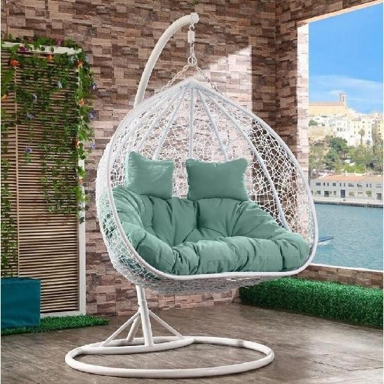 Кресло Подвесное из искусственного ротанга AFM-109A White/Green купить в Одинцово