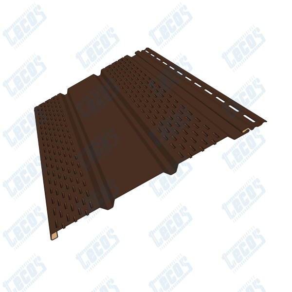 Софит к сайдингу ПЕРФОРАЦИЯ ПО БОКАМ TECOS ТЁМНЫЙ-КАШТАН купить в Одинцово