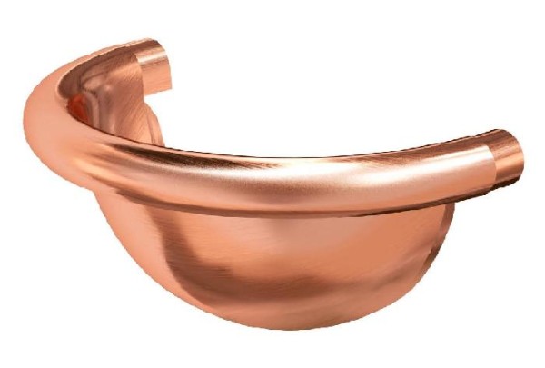 Водосток Aquasistem, система 150/100 - Заглушка желоба полукруглая медная купить в Одинцово