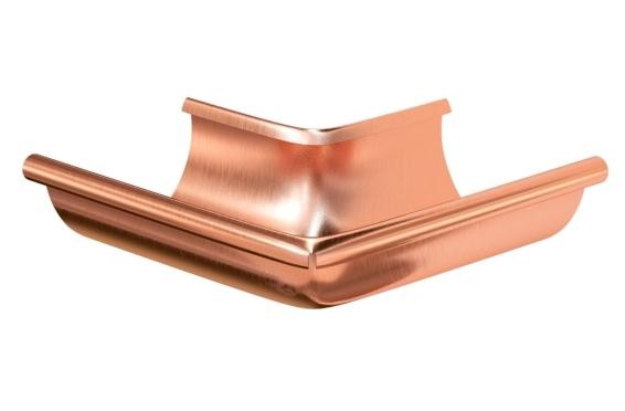 Водосток Aquasistem, система 150/100 - Угол желоба наружный медный 90° купить в Одинцово