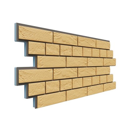 Фасадная термопанель Доломит Венецианский кирпич 20 мм Жёлтый